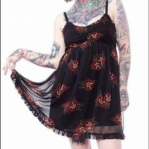 Sourpuss Tattoo Roses Dolly Dress